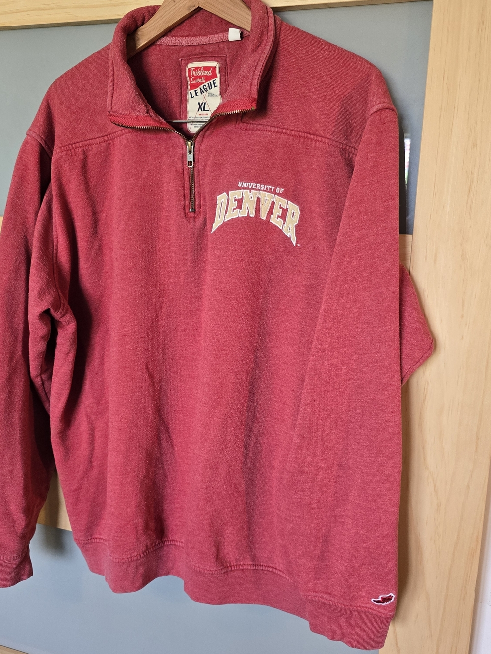 League Red University of Denver Quarter-Zip Pullover